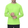 thumbnail image 4 of Domuza Mens Rash Guard Shirts Upf 50+ Uv Sun Protection Long Sleeve Shirts Summer 2026 Outdoor Lightweight Hiking Running Tops Fluorescent Green S, 4 of 5