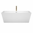 thumbnail image 5 of 67" Center Drain Soaking Tub in White with Floor Mounted Faucet in Chrome, 5 of 7