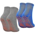 thumbnail image 1 of 2 pares de calcetines antideslizantes para yoga, para hombres y adultos, de algodón, para deportes, yoga, pilates y gimnasia., 1 of 5