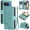 Green, variant on For Google Pixel 10 Case Wallet Flip with Card Holder and Wrist Strap,Butterfly Floral Pattern Cover Case, Durable Leather Kickstand Shockproof Phone Case for Women,Blue