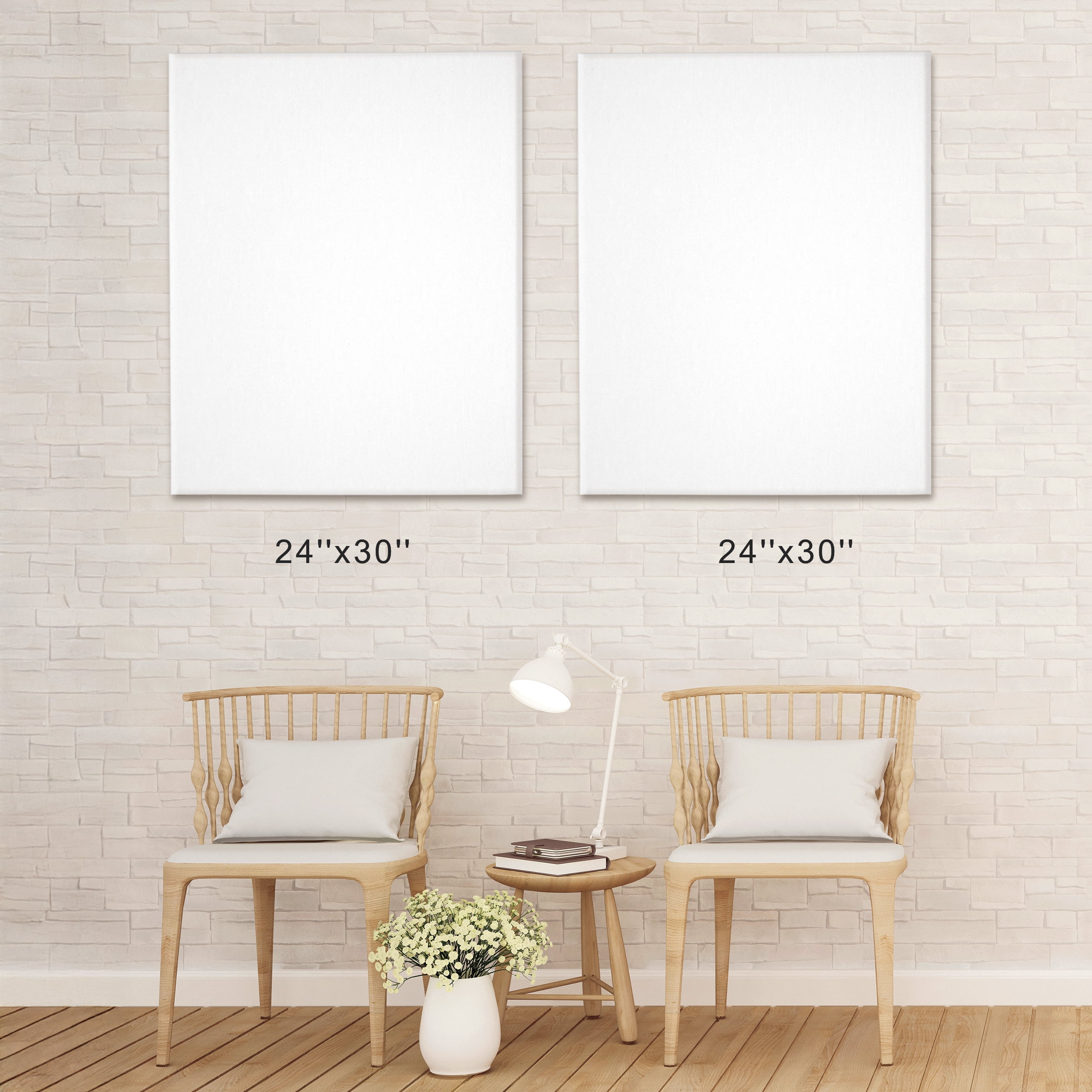 (3 pack) Artist Stretched Canvas, 24"X30", 2 Pack, 100% Cotton Acid Free, White, Deluxe Canvas, For All Skill Levels