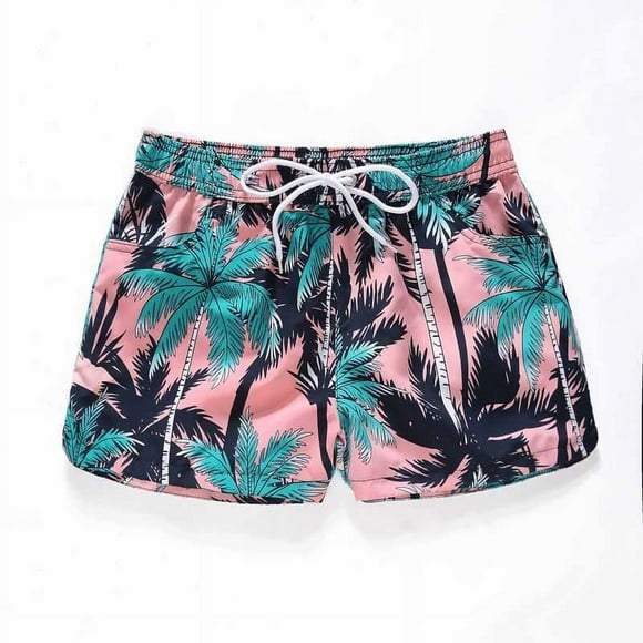 Swim Trunks for Women Quick Dry Swim Shorts Women’s Swimwear Bathing Suits with Various Colors, Pink (Palm), X-Large