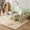 Oak, variant on Noble House Udolf 77" Twin Size Montessori Floor Bed with Fence, Solid Wood Kids Bed Frame for Kids, White