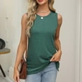 thumbnail image 3 of SNKSDGM Female Spaghetti Strap Tank Top Flowy Womens Tank Tops Athletic Crop Spring and Summer New Vest Round Neck Sleeveless T Shirt Split Loose Top Xxl, 3 of 7
