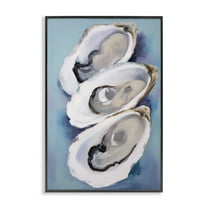 Stupell Industries Three Oyster Shells Animals & Insects Painting Black Framed Art Print Wall Art, 12 x 18