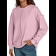 thumbnail image 1 of Suéteres Extragrandes para Mujer, de Larga, con de Murciélago, para Otoño, Cuello Redondo, Informal, de Punto, con Abertura Lateral. Rosa XL, 1 of 8