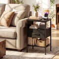 thumbnail image 2 of Giantex Nightstand w/Charging Station, End Table w/Fabric Drawer, 2 AC Outlets, USB and Type-C Port, Black, 2 of 7