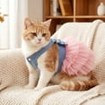 thumbnail image 4 of Perro y Gato Vestido de Verano a Rayas con Tela de Poliéster Transpirable, Tallas Pequeña a Mediana, Rosa y Azul, 4 of 6