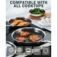 thumbnail image 5 of Cooks Standard Hybrid Mutli-Ply Clad 10 Inch Nonstick Frying Pan, Stainless Steel Skillet with Tempered Glass Lids, Cool Handle, Oven Safe, Compatible with All Stovetops, 5 of 7