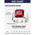 thumbnail image 7 of Bandmax Gemstone Birthstone Rings for Men Women Stainless Steel Cubic Zirconia Signet Ring with Ruby Bands for Men Dad Father's Day, 7 of 7