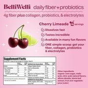 BelliWelli Daily Fiber Supplement with Probiotics, Electrolytes, and Collagen - Cherry Limeade, 5.9 oz