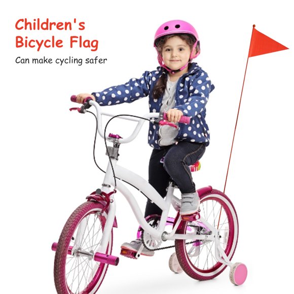 Safety Flag Set Kids Mountain Bike Flagpole Safety Triangular Flag With Mounting Bracket