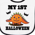 thumbnail image 3 of Inktastic My 1st Halloween Pumpkin Dinosaur Baby Terry Cloth Bib, 3 of 3