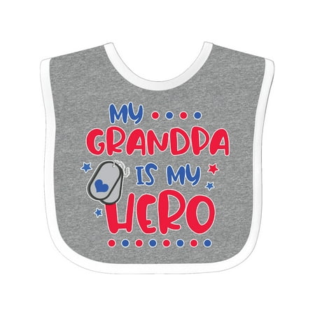

Inktastic Memorial Day My Grandpa is My Hero Gift Baby Boy or Baby Girl Bib