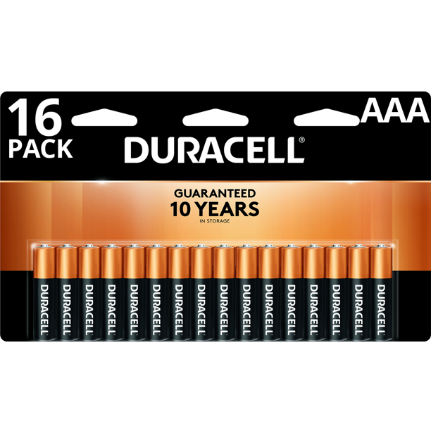 Duracell 1.5V Coppertop Alkaline AAA Batteries, 16 Pack