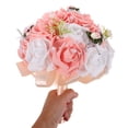 thumbnail image 5 of FOMIYES Handcrafted Bridal Bouquet with Lifelike Multi-Color Polyester Roses for Wedding Bride, 5 of 6