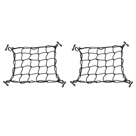 2X Deck Cargo Net with Lashing Hooks Heavy Duty Luggage Netting Mesh for Kayak Storage Truck Bed Fishing Boat