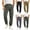 Army Green, variant on Men Button Fly Label Patch Multi Pocket Rib Ankle Cargo Jogger Pants Quick Dry Twill Outdoor Travel Street Trousers Black S