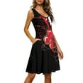 thumbnail image 2 of Renewold Womens Summer Dress Tank Top Casual Sleeveless Midi Dresses Size XS Valentine's Day T-Shirt Sundress with Pockets Red Hearts Athletic Activewear, Black, 2 of 6