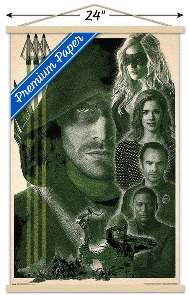 DC Comics TV - Arrow - Group Wall Poster with Wooden Magnetic Frame, 22.375" x 34"