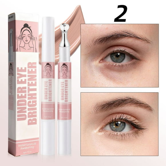 Crema iluminadora para contorno de ojos con aplicador de rodillo metálico - Crema para ojos con ácido hialurónico para ojeras, líneas finas e hinchazón