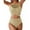 Khaki, variant on Women's Fashion Color Block Bikini Set - Solid Color Contrast Design, Flattering UV Protection Swimwear
