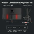 thumbnail image 4 of Z-EDGE 27 Inch 180Hz Curved Gaming Monitor, FHD 1080P VA Display, 1ms MPRT, AMD FreeSync, HDR Support, VESA Mount Compatible, 4 of 11