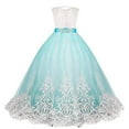 thumbnail image 3 of AWZXDE Girls Dresses Party Dress Tutu Lace Bridesmaid Gown Pageant Wedding For Girls 5T-13T Long Dresses Blue,4-5 Years, 3 of 4