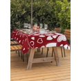 thumbnail image 2 of Outdoor Tablecloth with Umbrella Hole and Zipper, Red White Valentine's Day Rectangle Table Cloth 60x102 Inch Waterproof Tablecloth, Love Heart Modern Art Romantic Picnic Table Cover for Patio, 2 of 7