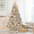 thumbnail image 3 of Patiojoy 8 FT Pre-lit Artificial Christmas Tree Hinged Snow-flocked Xmas Tree with 1370 Branch Tips 600 Warm White LED Lights, 3 of 9