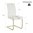 thumbnail image 6 of Miekor Modern Dining Chairs with Faux Leather Padded Seat Dining Living Room Chairs Upholstered Chair with gold Metal Legs Design for Kitchen, Living, Bedroom, Dining Room Side Chairs Set of 2 27292, 6 of 9