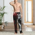 thumbnail image 2 of Gukieu Cool Black And White Dragon Print Men's Home Trousers, Elastic Drawstring Home Pajamas Clothing Suitable for Adult Men-Small, 2 of 6