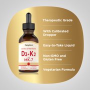 Vitamin D3 K2 Drops | 2 fl oz | with MK-7 for Men and Women | Vegetarian | by Piping Rock