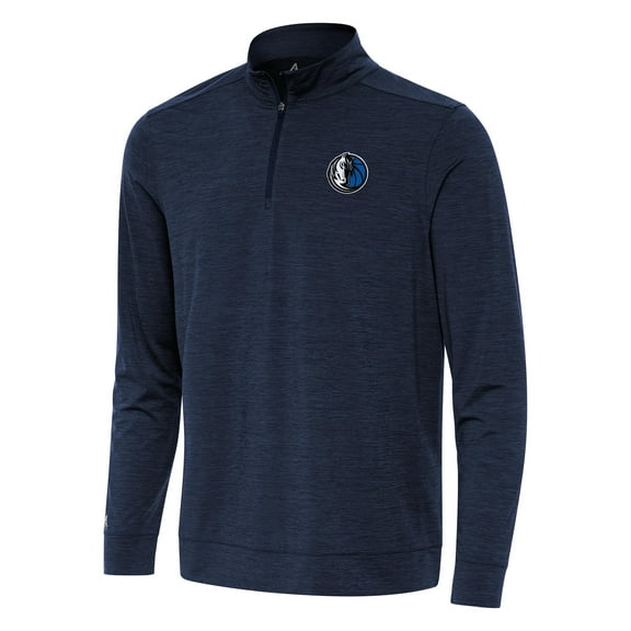 Men's Antigua Heather Navy Dallas Mavericks Bright Quarter-Zip Top