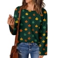 thumbnail image 4 of WTOBBY Women's Fashion Long Sleeve Christmas Snowman Snowflake Print Cardigan, Holiday Themed Jacket for Festive Outfits and Seasonal Wear,Green XL, 4 of 5