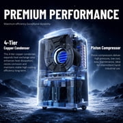 4,500 Sq Ft Dehumidifier for Basement, ENERGY STAR, Smart Humidity Control (35–80%), Pump Drain, Auto/Continuous Drain, Portable with Wheels, 1.6 Gallon Tank, Copper Condenser