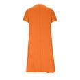 thumbnail image 4 of Vivianyo HD Women's V-Neck Swing Mini Dress, Solid Loose Casual Short Sleeve Summer Tunic Dresses for Women Vacation, Women's Orange, Sizes S-2XL, 4 of 7