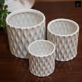 thumbnail image 3 of Ruelle Embossed Wave Round Ceramic Pot Set (Set of 3), 3 of 5