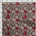 thumbnail image 3 of Soimoi Floral Print, Silk Fabric, Decor Sewing Fabric by The Yard 42 Inch Wide,Decorative Fabric for Shirts Suits Ties, Blue & Red, 3 of 5
