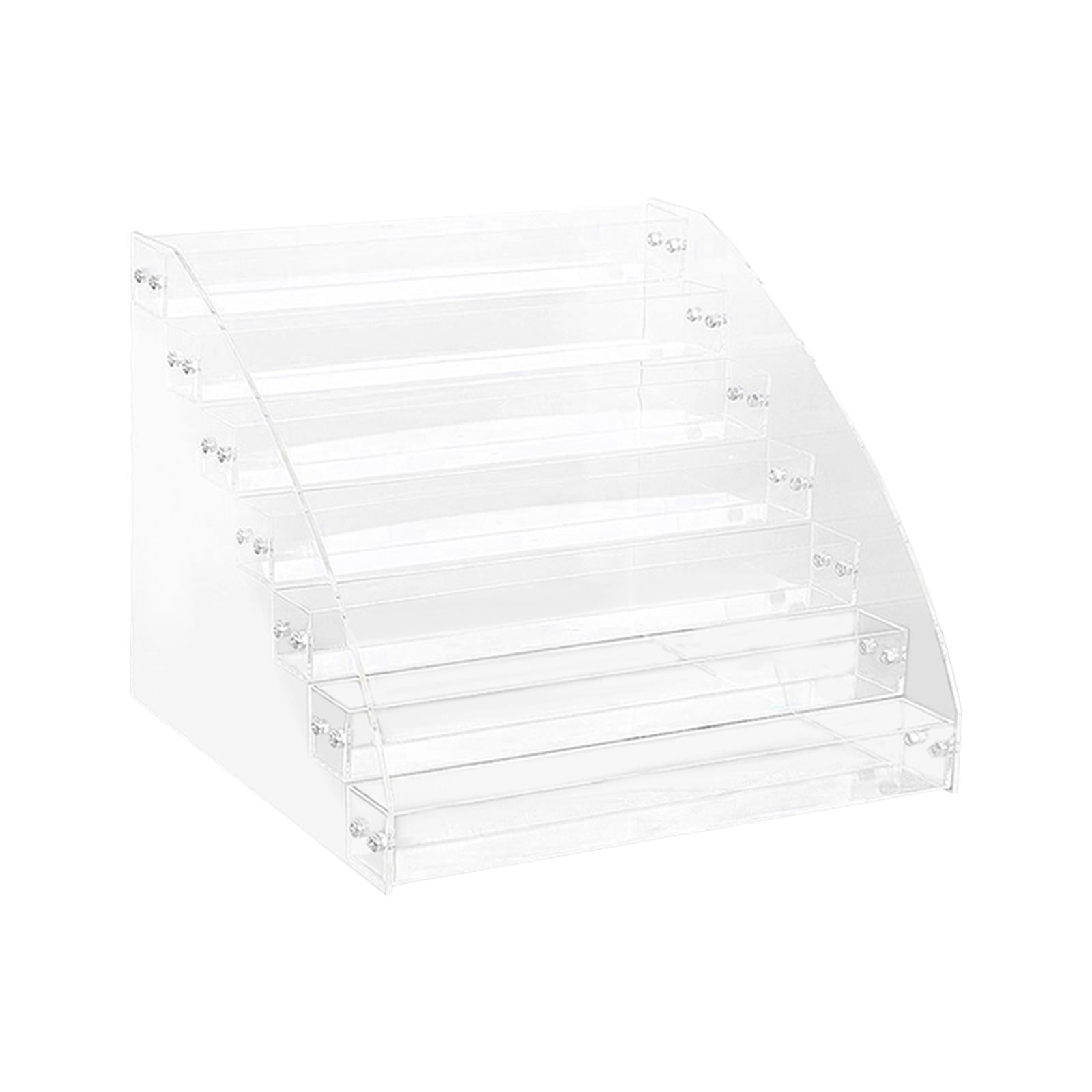 Colaxi Acrylic Business Card Holder Display Stand, Desktop Dispenser Office Home Supplies Display Shelf for Toy Stationerry Lipstick 7 Tier
