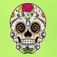 thumbnail image 5 of Wild Bobby Day Of The Dead Sugar Skull Pop Culture Unisex Graphic Hoodie Sweatshirt, Safety Green, Large, 5 of 5