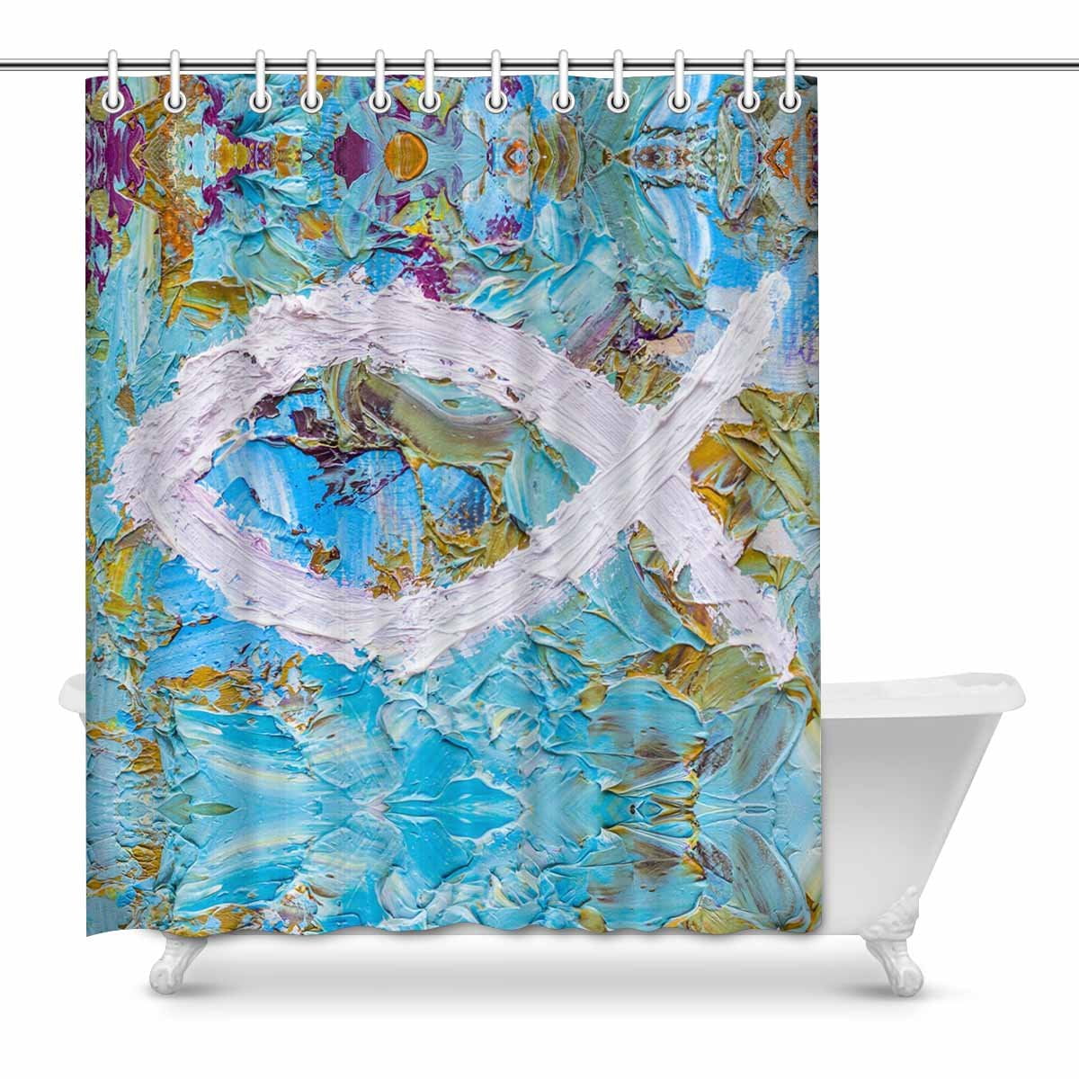 Yusdecor Colorful Fish Symbol Waterproof Yusdecor Colorful Fish