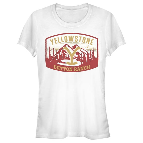 Junior's Yellowstone Large Dutton Ranch Brand Mountain Scenery  Graphic T-Shirt