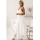 thumbnail image 2 of ABPHQTO Vestido de novia de encaje en contraste sin espalda con correa de espagueti blanca para mujer, 2 of 5