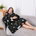 thumbnail image 5 of Oversized Wearable Blanket Hoodie,Cute Halloween Elements Pattern Sherpa Blanket Hoodie with Super Pockets,Super Warm Fuzzy Pullover for Women & Men, 5 of 6