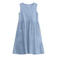 thumbnail image 4 of Puliio Summer Dresses for Women Sleeveless Round Neck Linen Blend Ruffle Hem Casual Dress with Pockets, 4 of 4