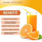 Lovita Vitamin C 1000mg with Bioflavonoids & Rose Hips, Timed Release Vitamin C, High Potency Vitamin C to Boost Healthy Immune Function, 120 Vegetarian Tablets for 4 Month Supply