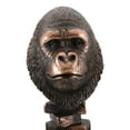 thumbnail image 2 of Rainforest Silverback Gorilla Head Bust Statue in Bronze Electroplated Finish, 2 of 11