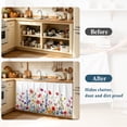 thumbnail image 4 of Pastoral Spring Floral Cabinet Curtain 35"Wx35"L,Dustproof Under Sink Skirt with Self Adhesive Tape,Elegant Summer Flower Botanical Cabinet Curtain Cover for Kitchen Sink,Bathroom Vanity,Laundry Room, 4 of 9
