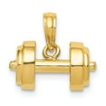 thumbnail image 1 of Real 14kt Yellow Gold 3-D Single Barbell Pendant; for Adults and Teens; for Women and Men, 1 of 5